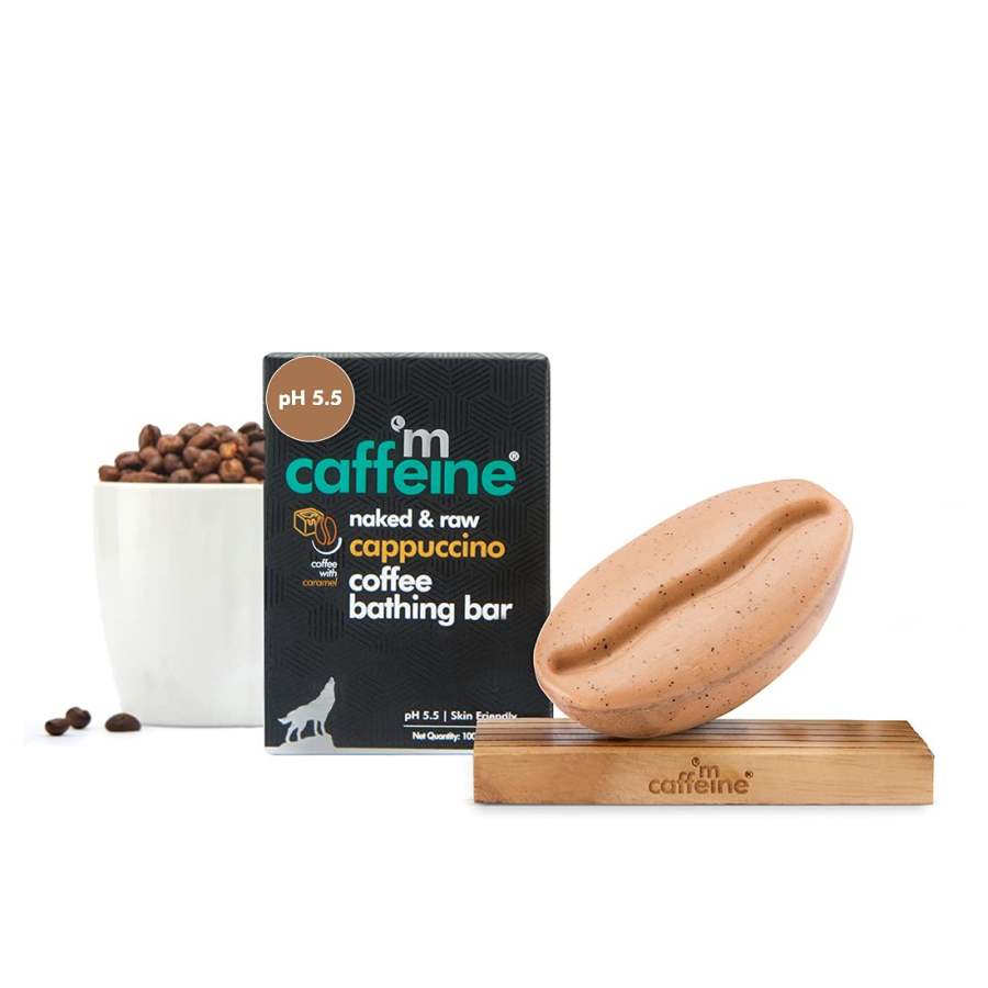 mCaffeine Naked & Raw Cappuccino Coffee Bathing Bar Soap - 100g