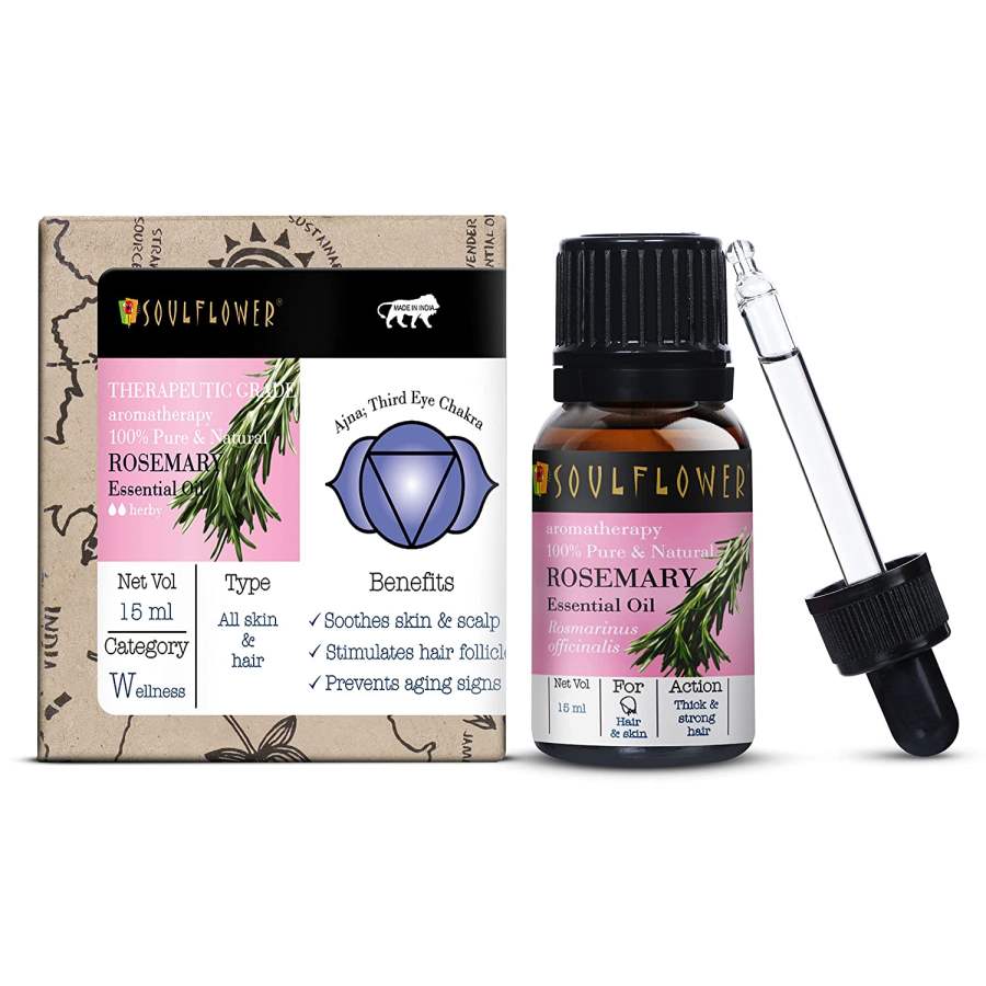 Soulflower Rosemary Essential Oil For Hair Growth - 15ml