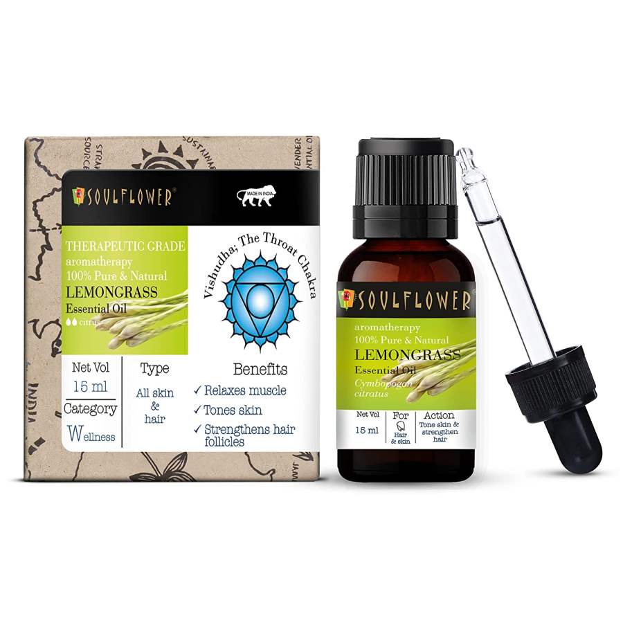 Soulflower Lemongrass Essential Oil - 15ml