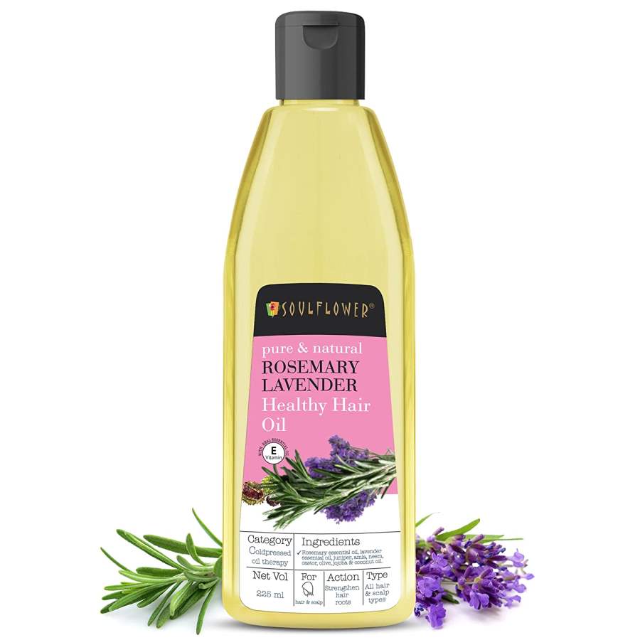 Soulflower Natural Rosemary Lavender Healthy Hair Oil For Unisex - 225ml