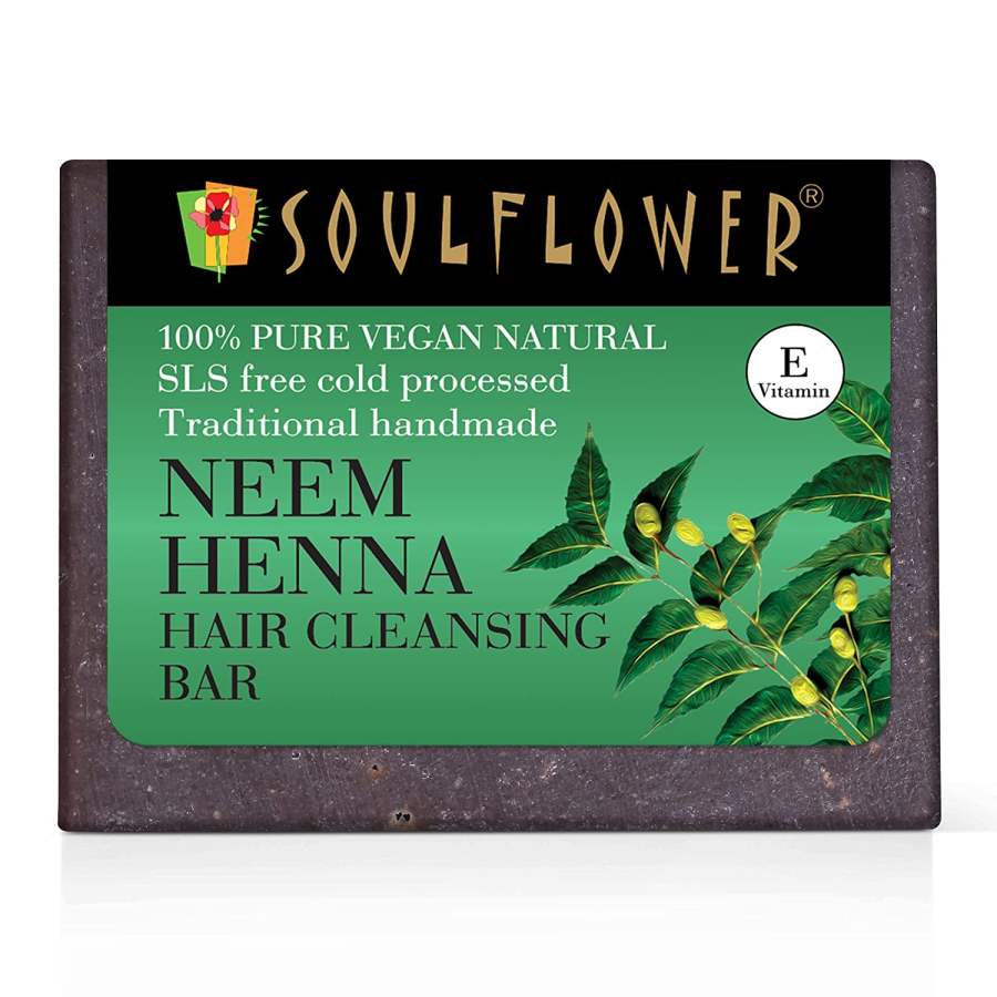 Soulflower Neem Henna Shampoo Bar Soap - 150g