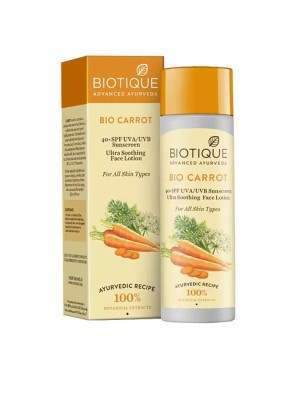 Biotique Bio Carrot 40+ SPF UVA/UVB Sunscreen Ultra Soothing Face Lotion - 120 ML