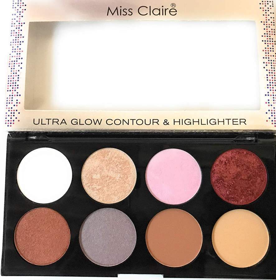 Miss Claire Ultra Glow Contour & Highlighter Makeup Palette 3, Multi - 16 g