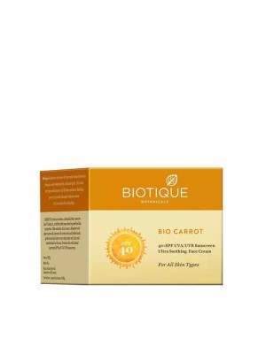 Biotique Bio Carrot 40+ SPF UVA/UVB Sunscreen Ultra Soothing Face Cream - 50 GM