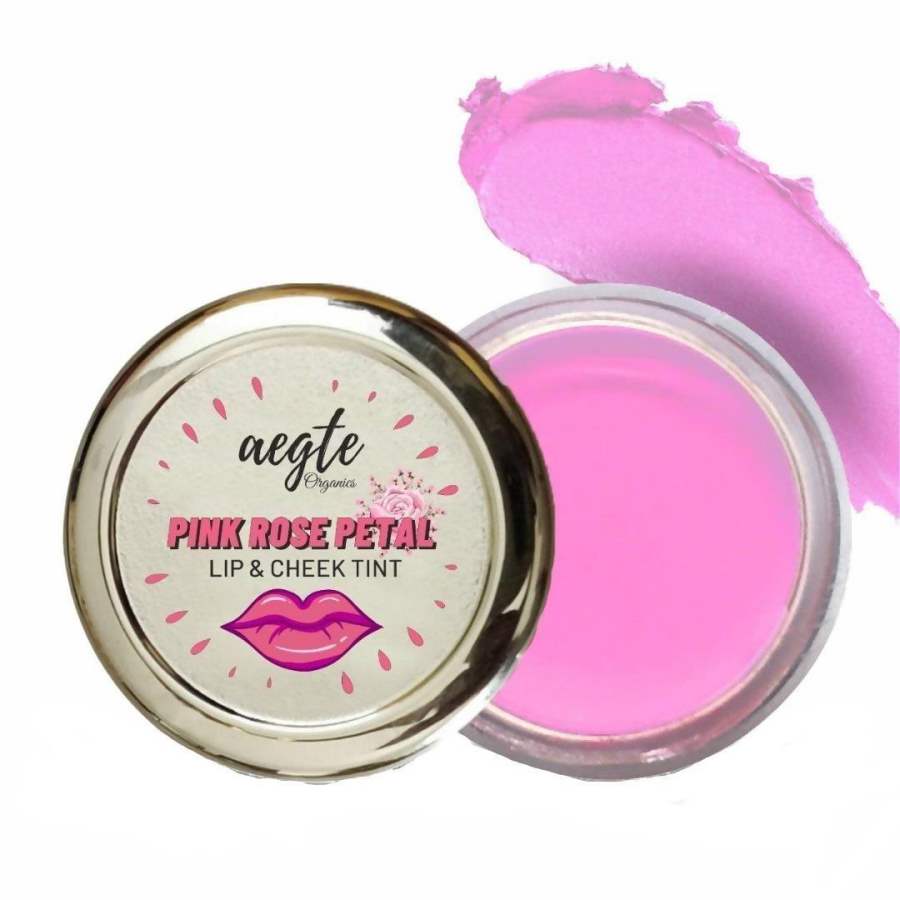 Aegte Organics Pink Rose Petal Lip & Cheek Tint Balm - 15 gm