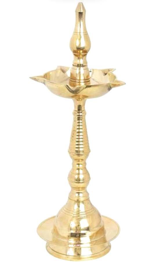 Muthu Groups Brass Diwali Puja Oil Diya (Gold) - 1 No