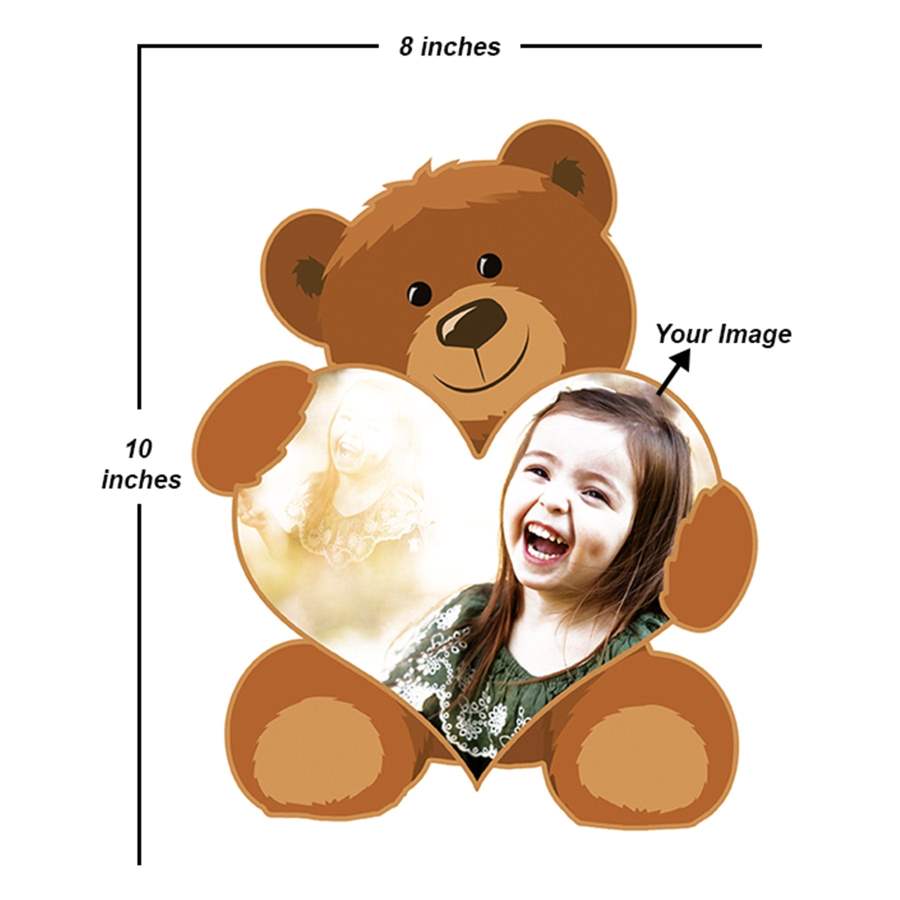 Amman Traders Personalized Teddy Shape Cut-Out with Your Photo - 1 No