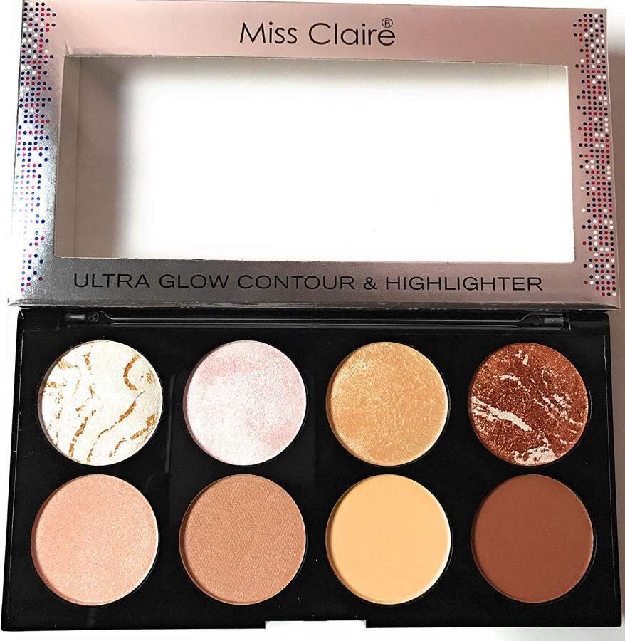 Miss Claire Ultra Glow Contour & Highlighter Makeup Palette 1, Multi - 16 g