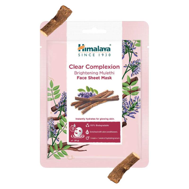 Himalaya Clear Complexion Brightening Mulethi Face Sheet Mask - 30 gm