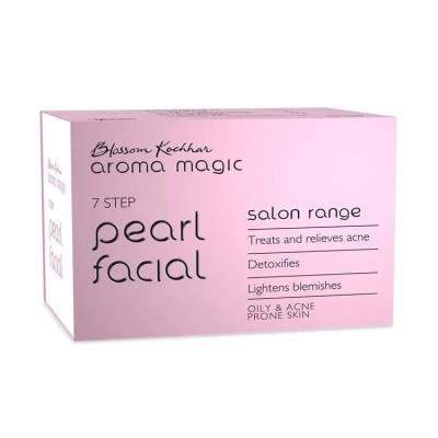 Aroma Magic 7 Step Pearl Facial Kit Salon Range (Oily and Acne Prone Skin) - 30GM+18ML