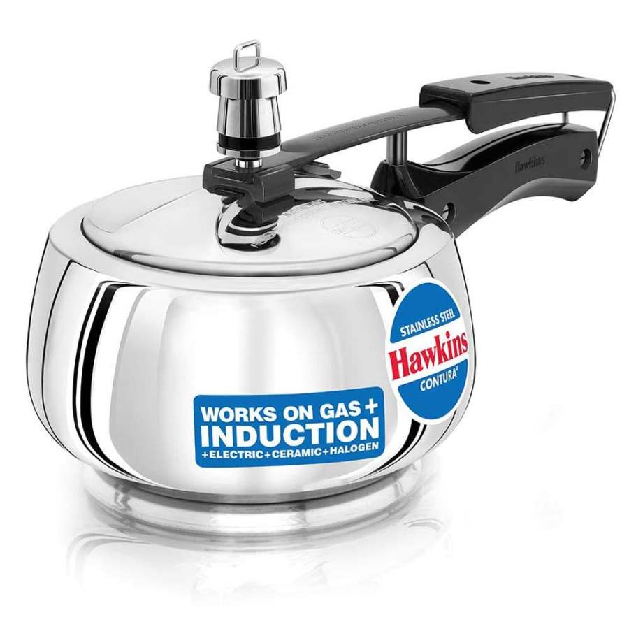 Hawkins Stainless Steel Contura Induction Compatible Pressure Cooker - 1.5Ltr