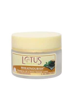 Lotus Herbals Wheatnourish Wheatgerm Oil & Honey Massage Creme - 50 GM