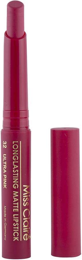 Miss Claire Longlasting Matte Lipstick, Ultra Pink 32 - 2 GM