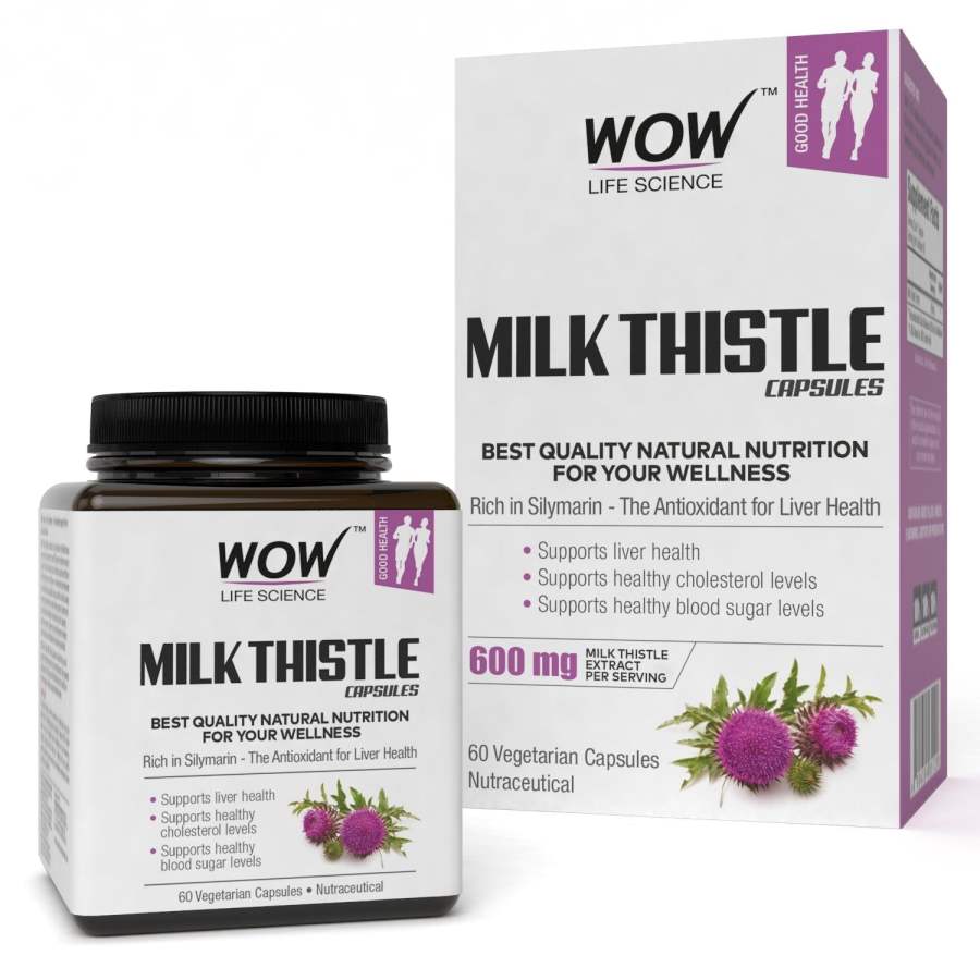 WOW Milk Thistle Vegetarian Capsules - 600mg - 60 Caps