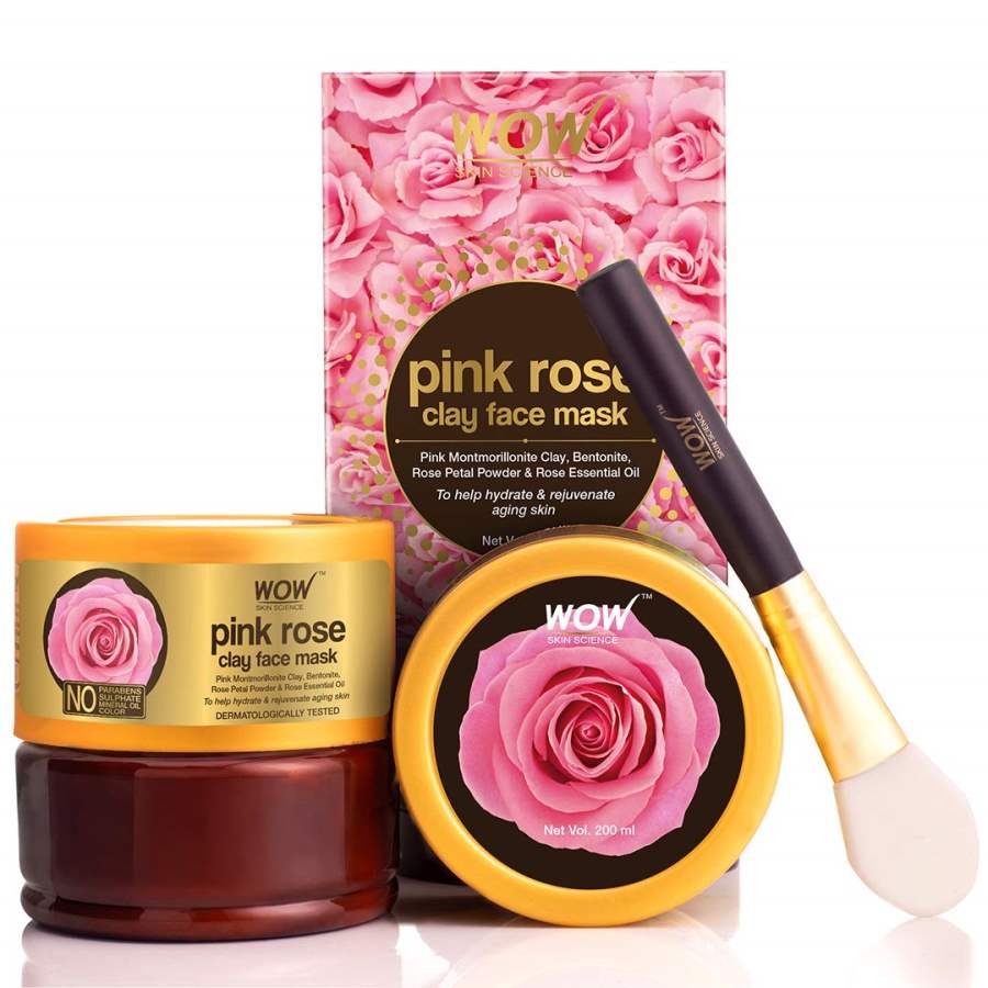 WOW Skin Science Pink Rose Clay Face Mask - 200 ML
