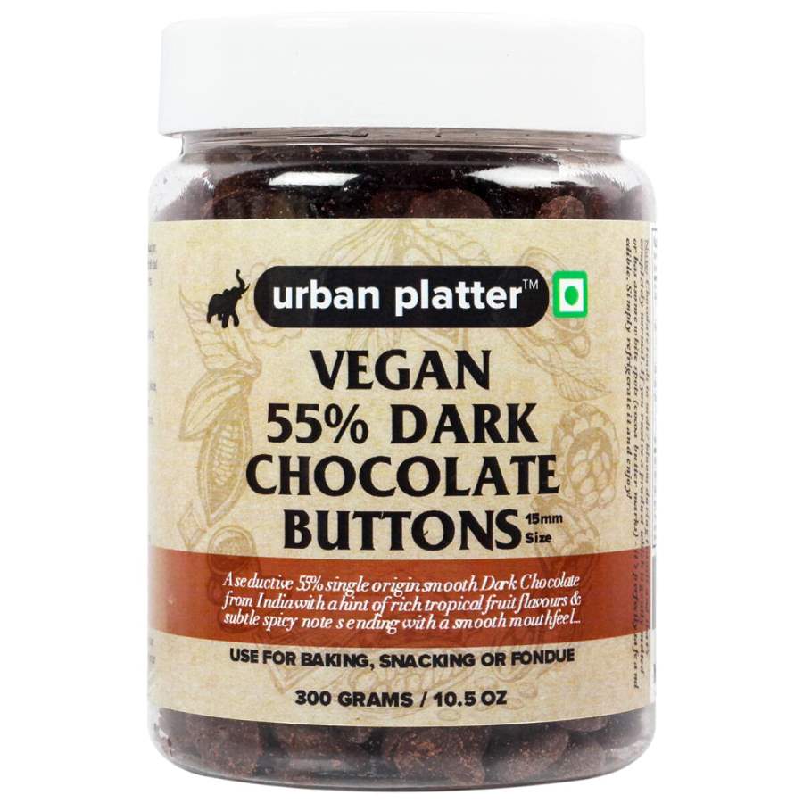 Urban Platter Vegan 55% Dark Chocolate Buttons, 300g - 1 No