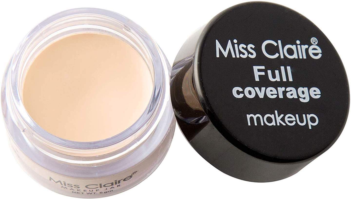 Miss Claire Full Coverage Makeup + Concealer #1, Beige - 6 g