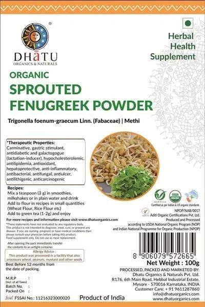 Dhatu Organics Sprouted Fenugreek Powder - 100 GM