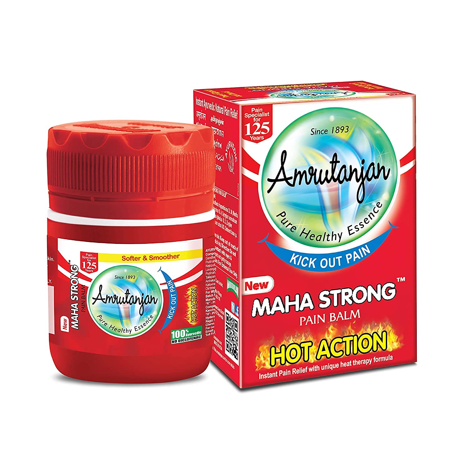 Amrutanjan Maha Strong Pain Balm Red - 8 ML