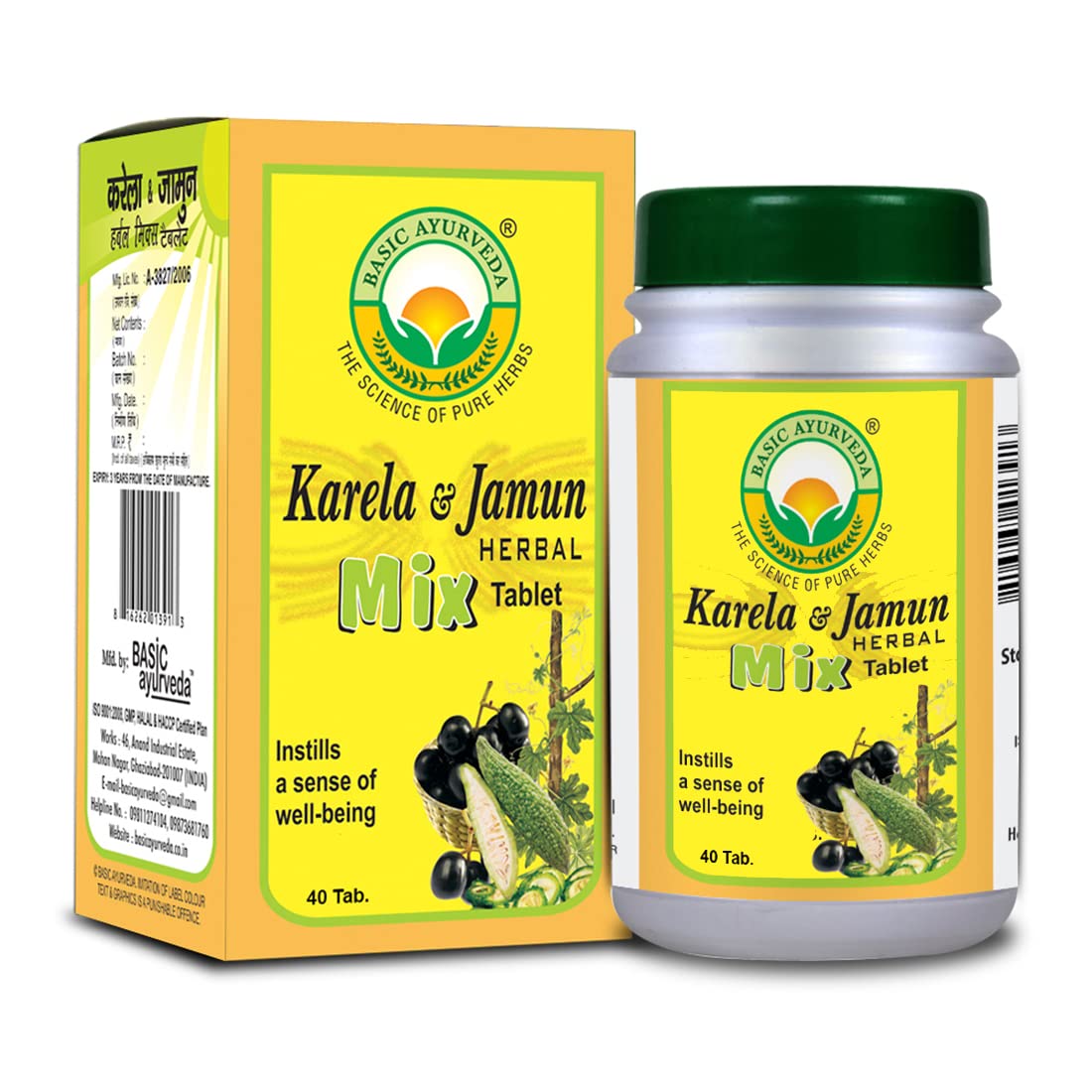 Basic Ayurveda Karela & Jamun Herbal Mix Tablet - 40 Tabs