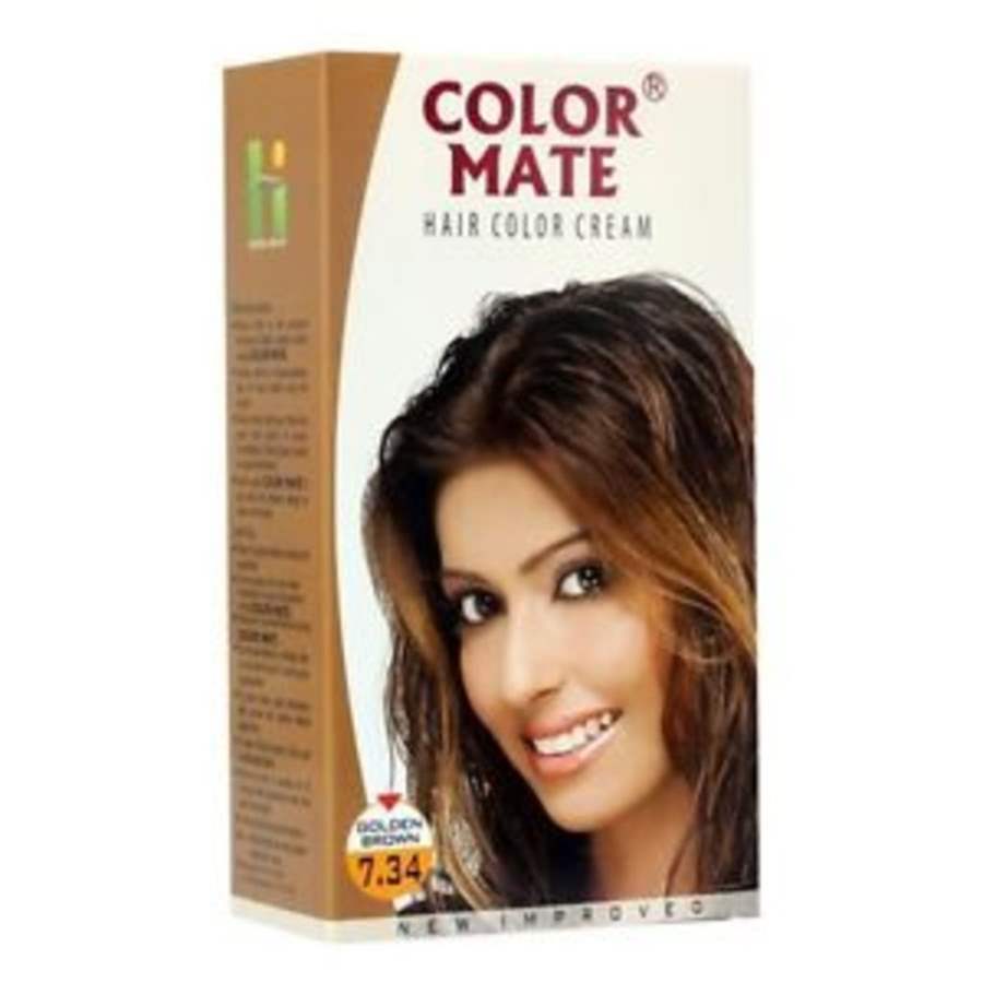 Color Mate Hair Color Cream - Golden Brown 7.34 - 60 ML