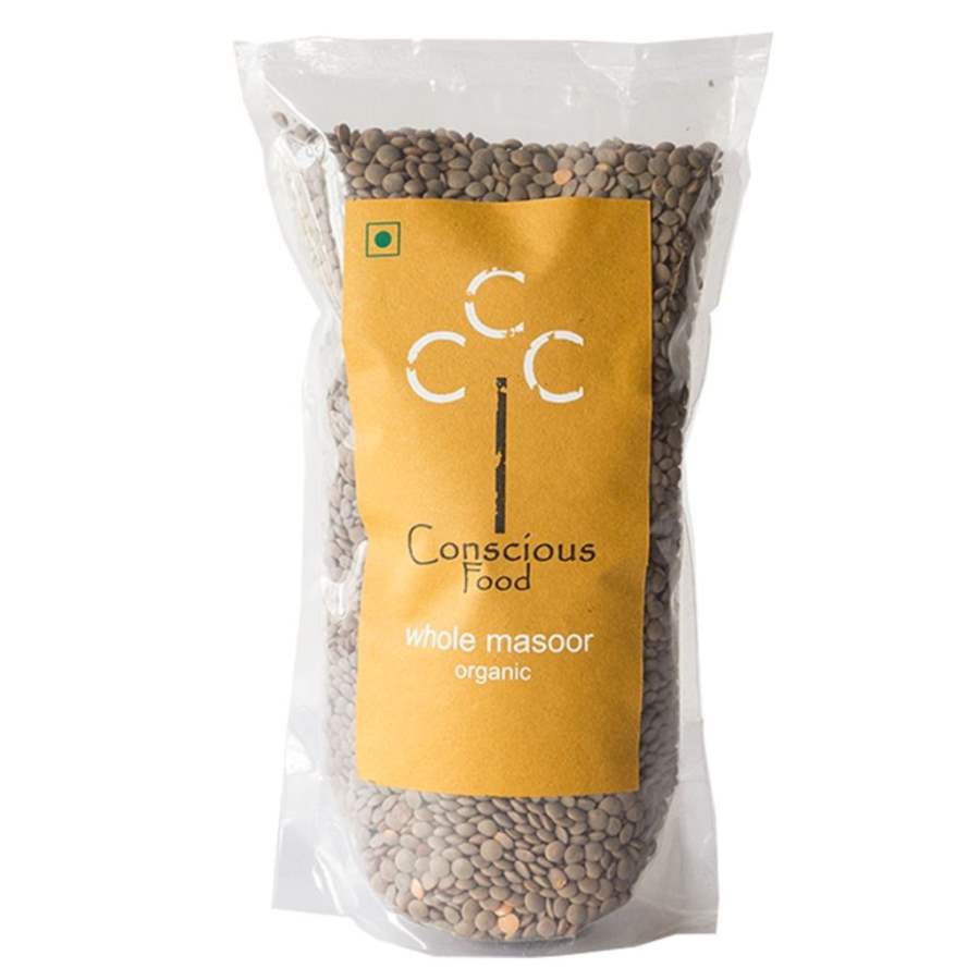 Conscious Food Whole Red Lentil (Masoor) - 500 GM