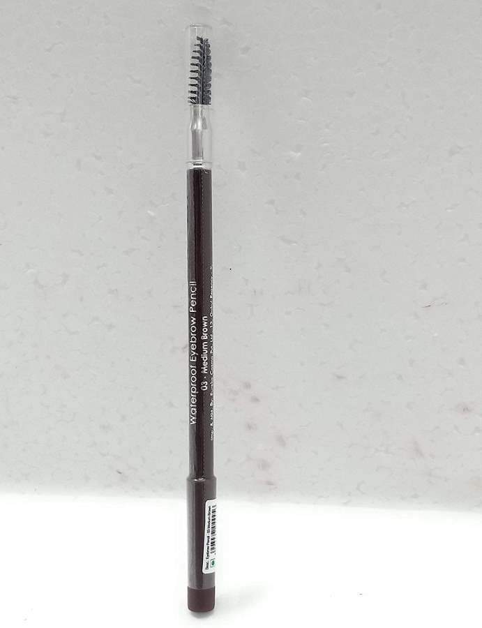 Miss Claire Waterproof Eyebrow Pencil 03 (Mascara Brush), Medium Brown - 1.4 G