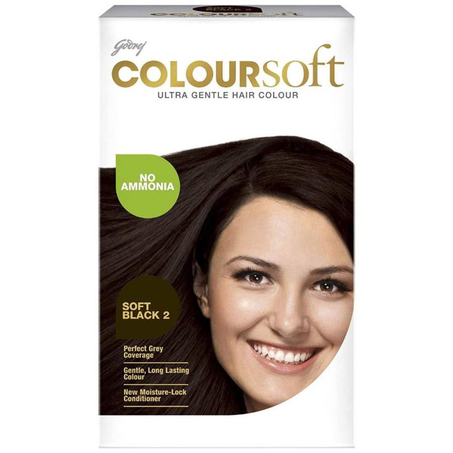 Godrej Coloursoft Creme Hair Colour - Soft Black - 1 No (80 ML + 24 GM)