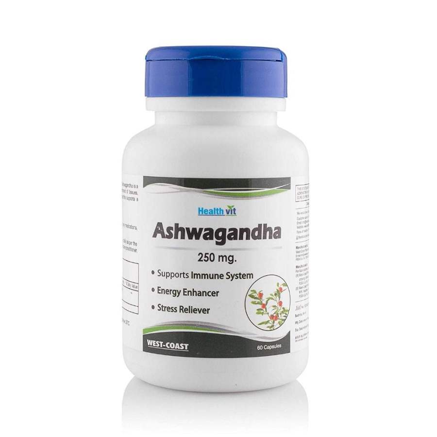 Healthvit Ashwagandha Powder Capsules - 120 Caps (2 * 60 Caps)