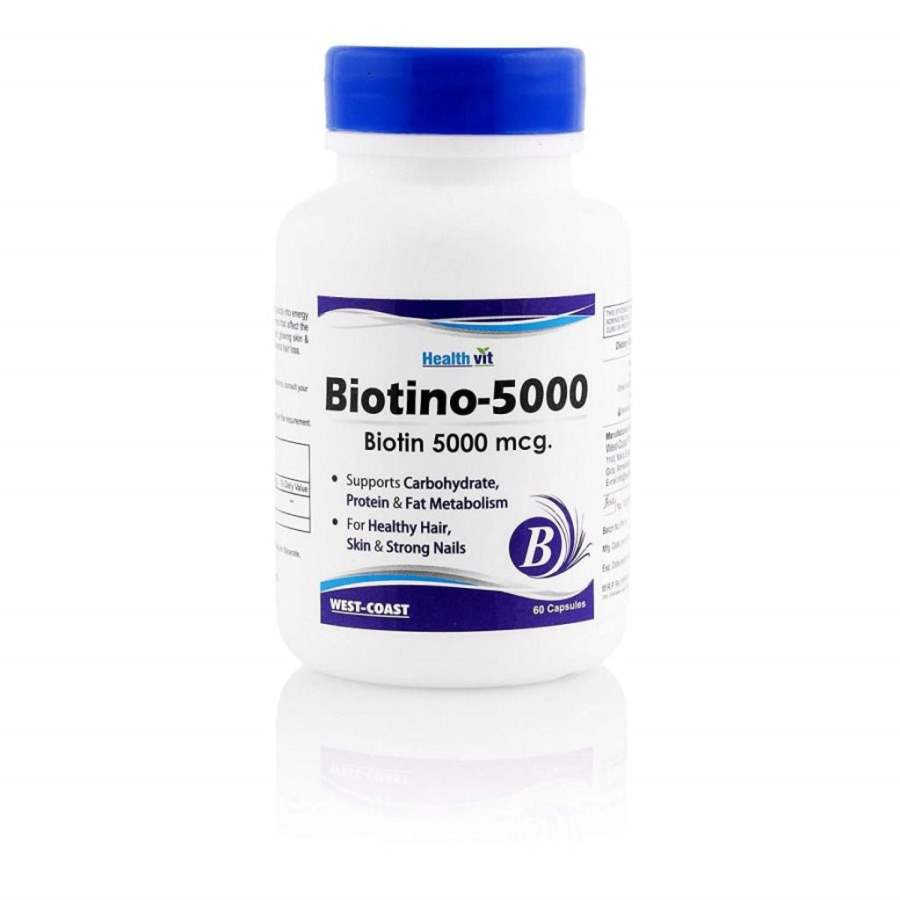 Healthvit Biotin 5000mcg For Hair, Skin & Nails - 60 Caps