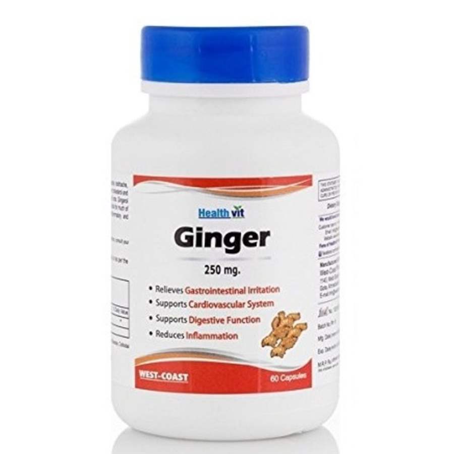 Healthvit Ginger Powder 250 Mg Capsules - 120 Caps (2 * 60 Caps)
