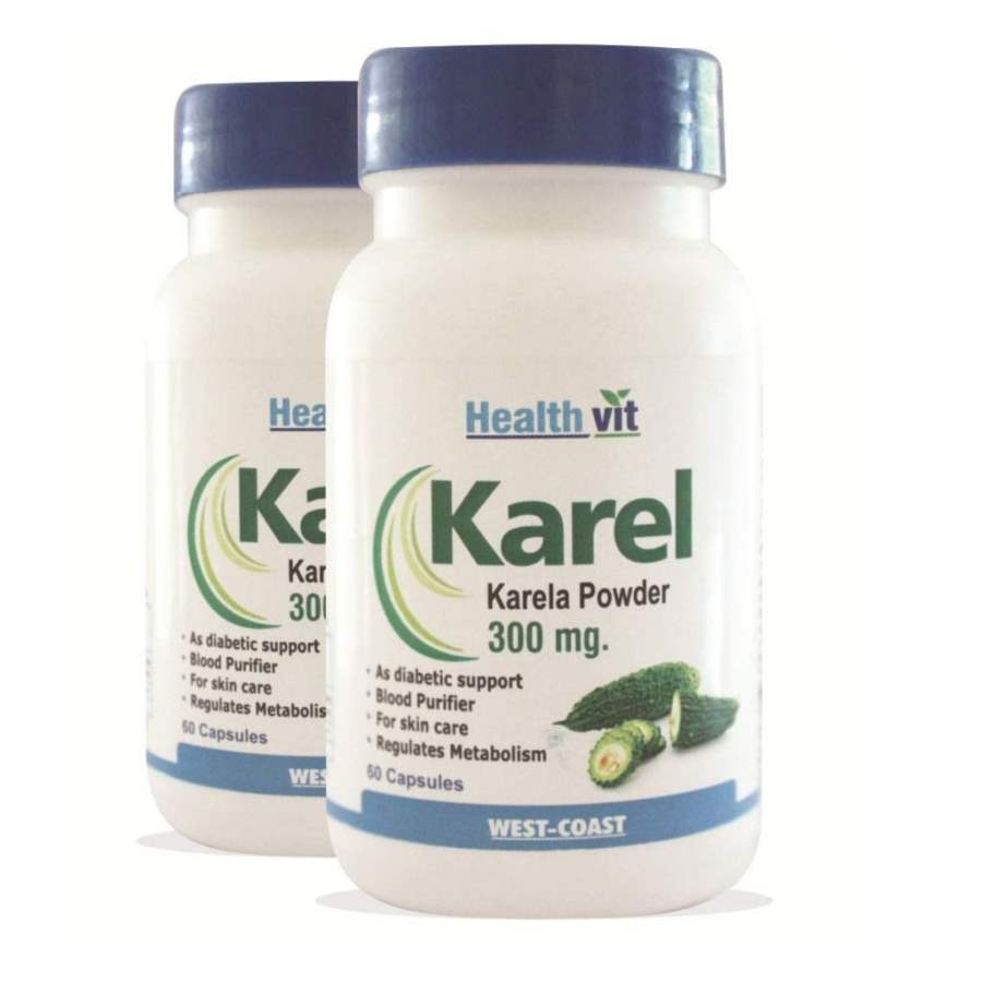 Healthvit Karel Karela Powder 300 mg Capsules - 120 Caps (2 * 60 Caps)
