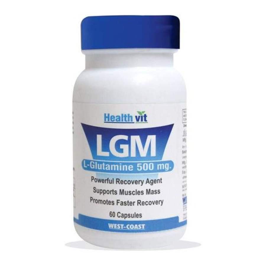 Healthvit LGM L-Glutamine 500 mg For Mass Gain and Body Building - 60 Caps