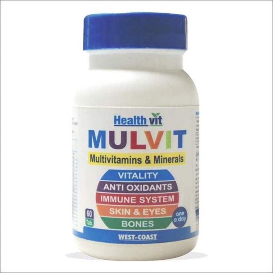 Healthvit MULVIT A TO Z Multivitamins and Minerals Promotes Immunity, Skin, Eyes, Overall Wellness, Bones, Vitality - 60 Tabs