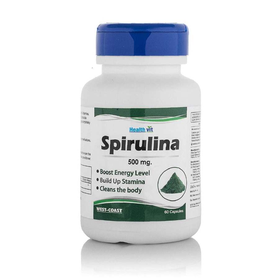 Healthvit Spirulina 500 mg Capsules - 120 Caps (2 * 60 Caps)
