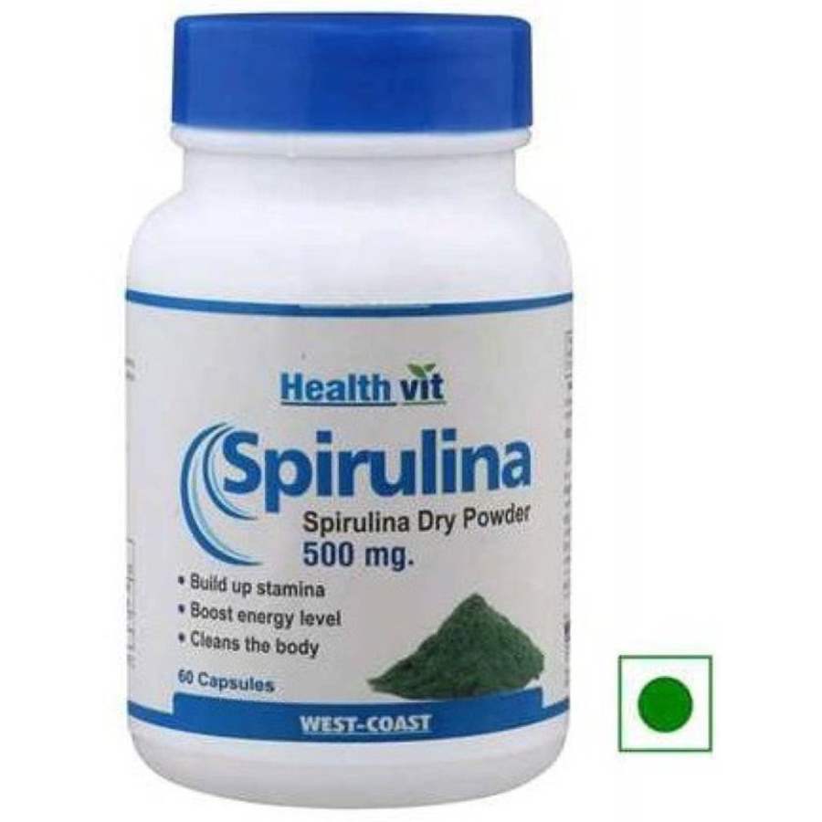 Healthvit Spirulina Powder 500 mg (pack of 2) - 60 Caps (2 * 60 Caps)