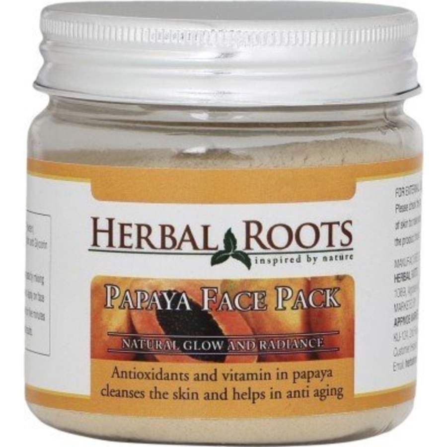Herbal Roots Papaya Face Pack for Skin Whitening - 100 GM