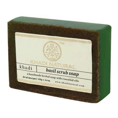 Khadi Natural Basil Scrub Soap - 125 GM