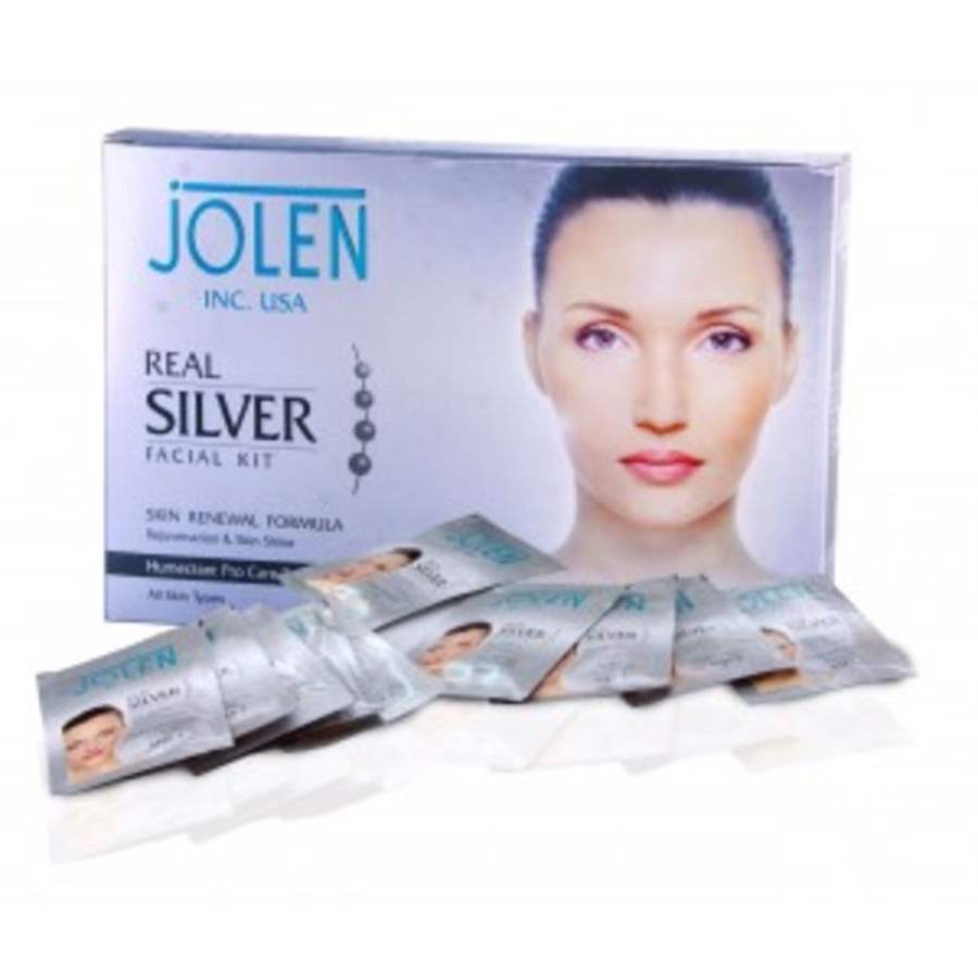 Jolen Real Silver Facial Kit - Pouch - 200 GM