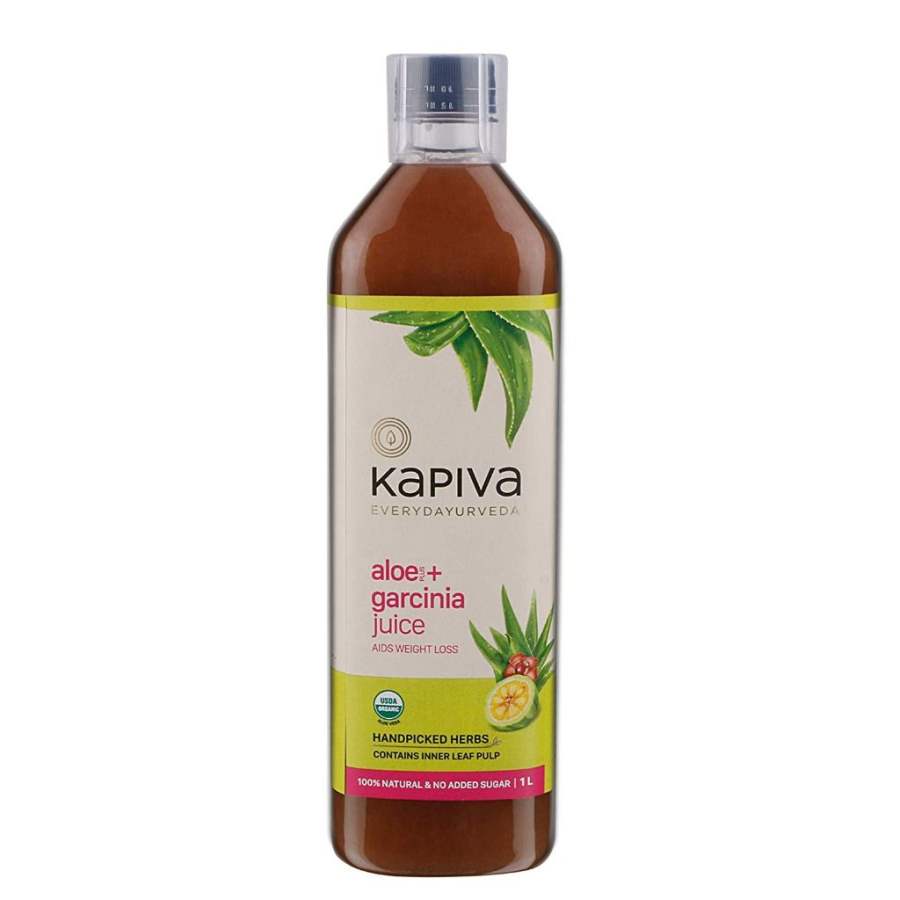 Kapiva 100% Aloe Vera (USDA) + Garcinia Juice Aids Weight Loss - No Added Sugar - 1 Ltr