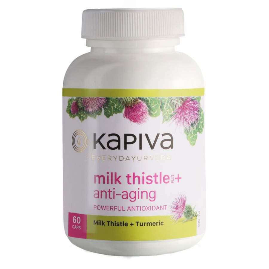 Kapiva Ayurveda 100% Veg Milk Thistle + Anti - aging - 60 Caps
