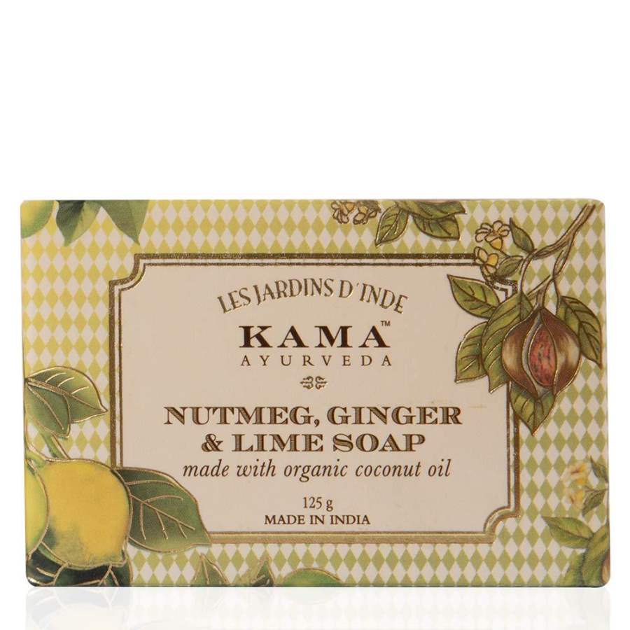 Kama Ayurveda Nutmeg Ginger and Lime Soap with Green Tea Extracts and Coconut Oil - 125 g