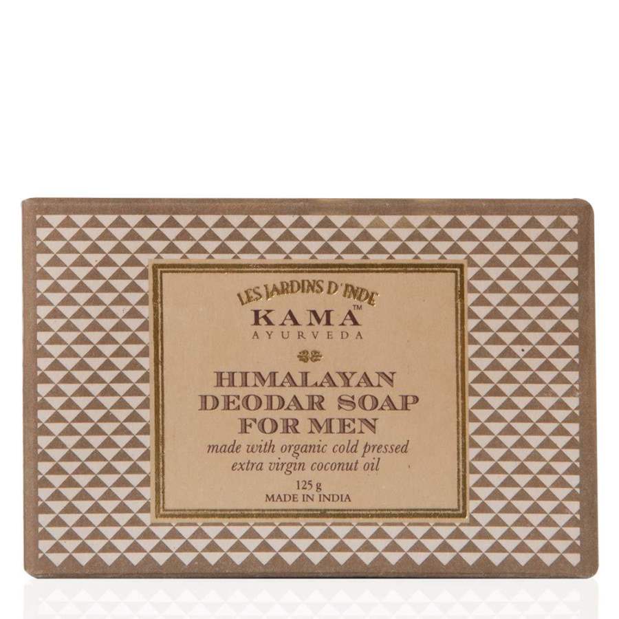 Kama Ayurveda Deodar Soap for Men with Cold Pressed Extra Virgin Coconut Oil, 125g - 1 No