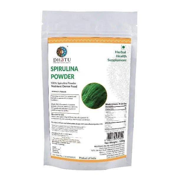 Dhatu Organics Spirulina Powder - 100 GM