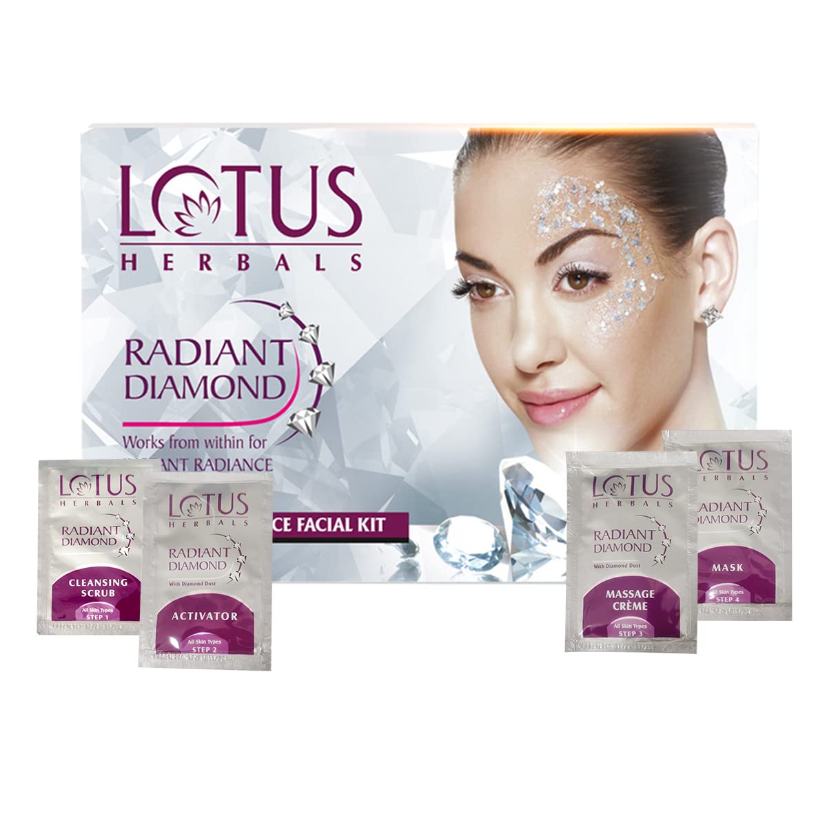 Lotus Herbals Radiant Diamond Cellular Radiance 1 Facial Kit - 37 GM