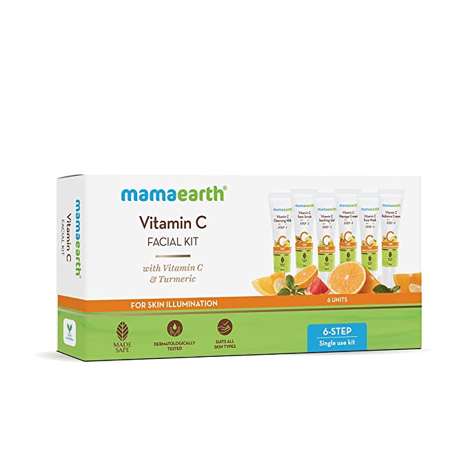 MamaEarth Vitamin C Facial Kit with Vitamin C & Turmeric for Skin Illumination - 60 g