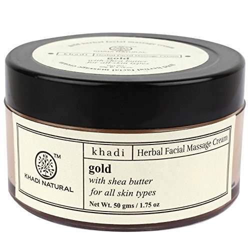Khadi Natural Gold Herbal Facial Massage Cream with Shea Butter - 50 GM