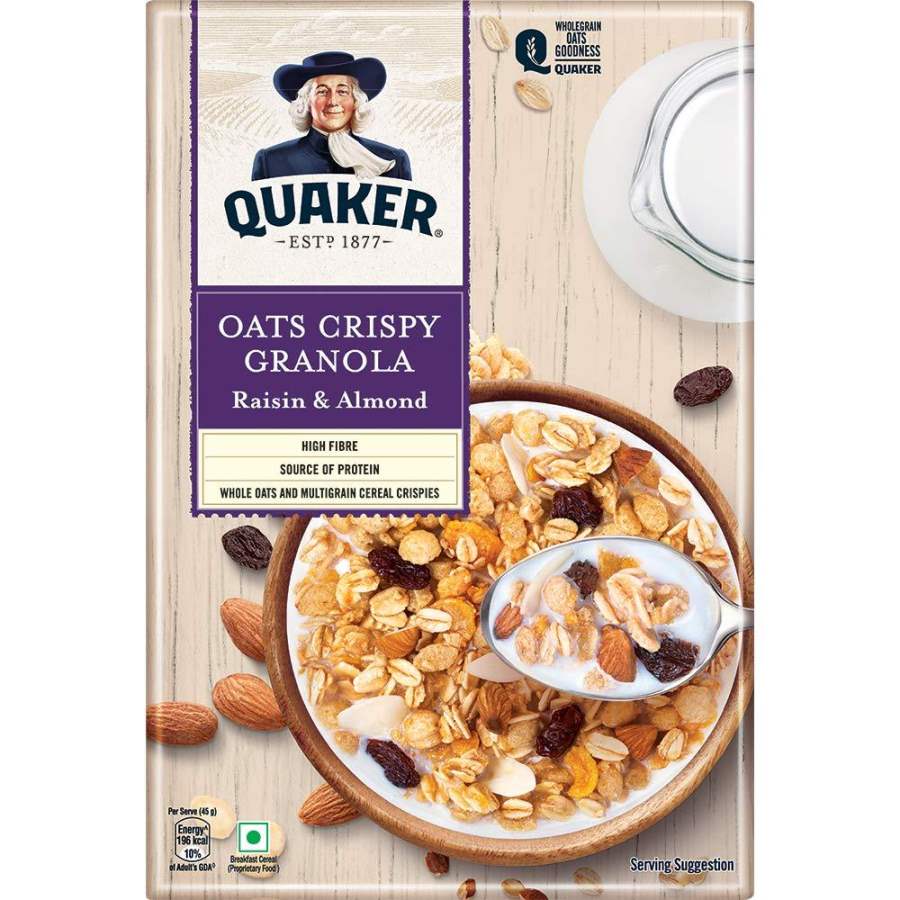 Quaker Oats Crispy Granola, Raisin & Almond - 400 Gm