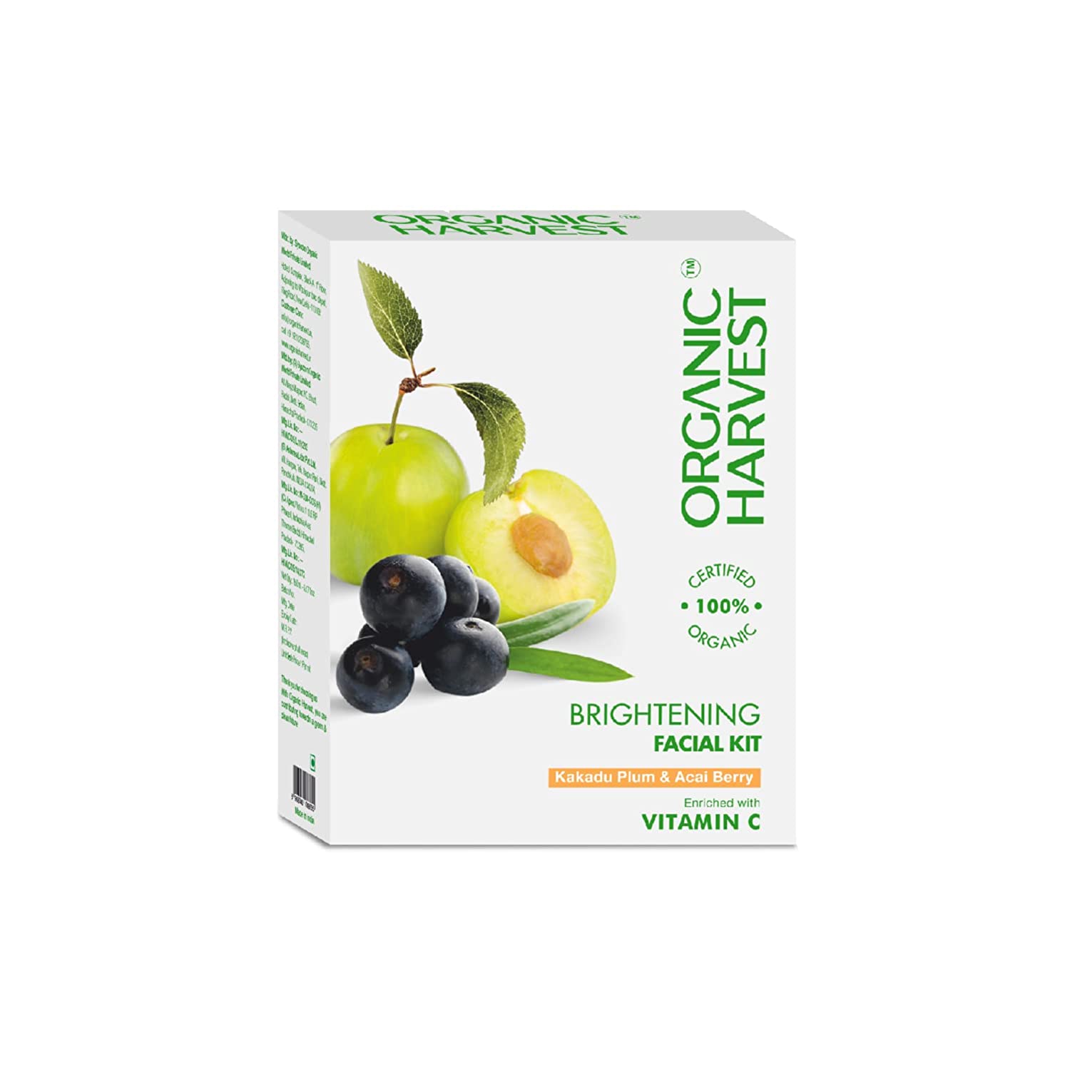 Organic Harvest Vitamin C Facial Kit for Women with Acai Berry & Daisy Flower - 50 gm
