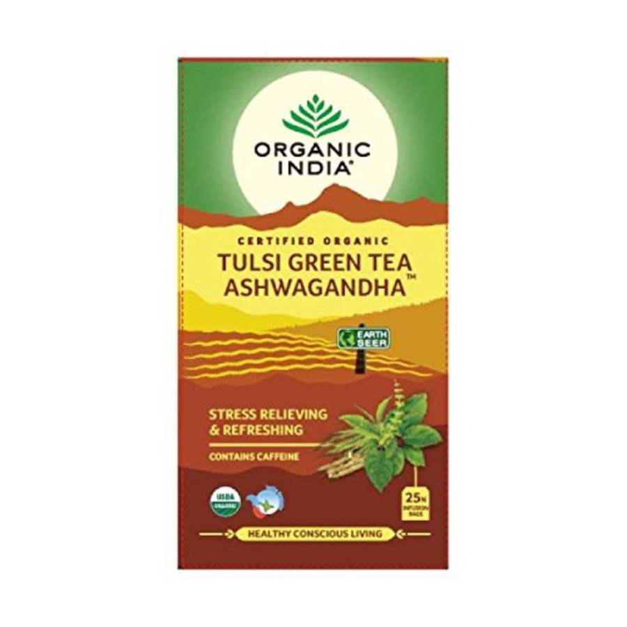 Organic India Tulsi Green Tea Ashwagandha - 25 Tea Bags